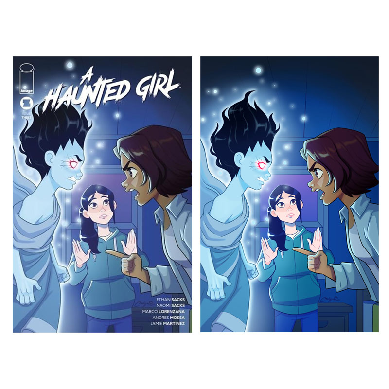 A Haunted Girl — Portada Issue 3, editorial illustration by Melissa Ballesteros