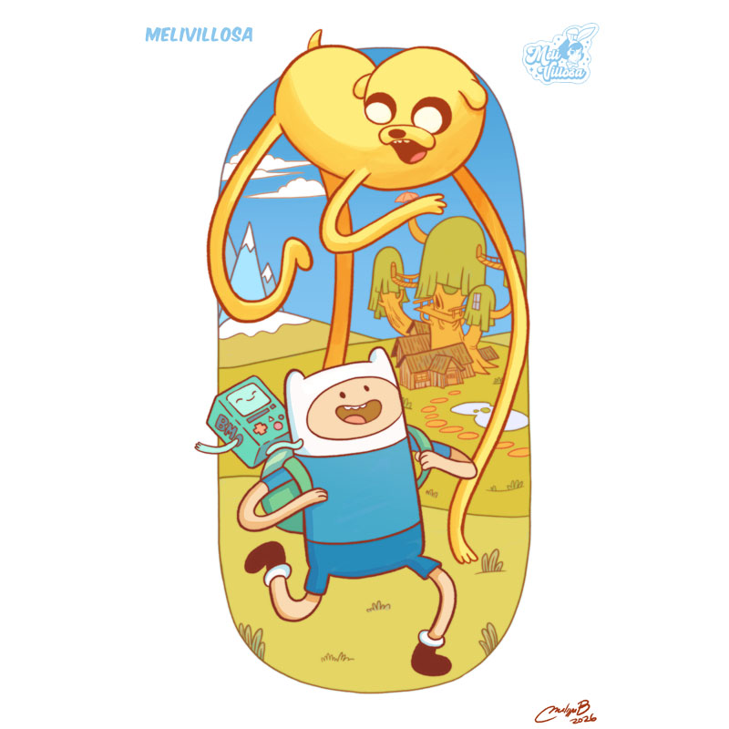Finn y Jake, fan art by Melissa Ballesteros