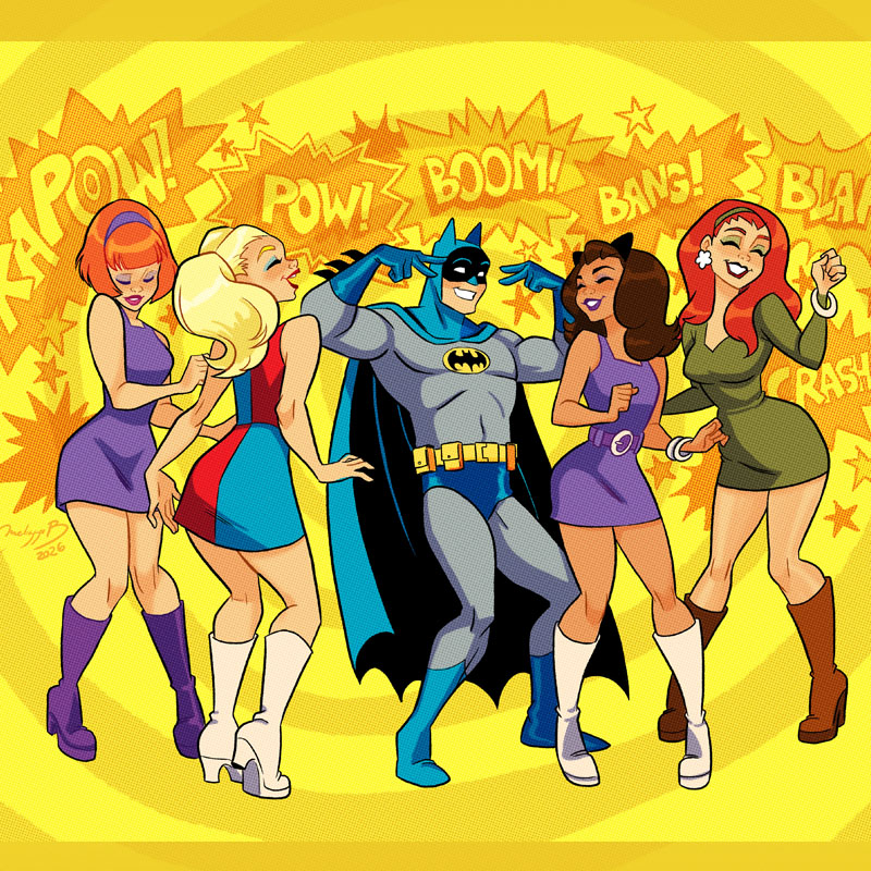Batman Retro, fan art by Melissa Ballesteros