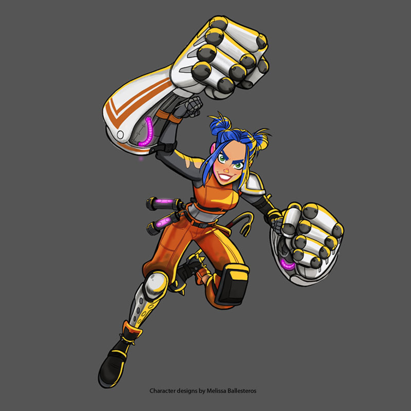Ilustración a color — character design by Melissa Ballesteros