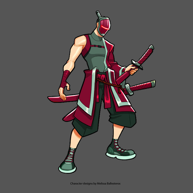 Samurai Enmascarado — Color, character design by Melissa Ballesteros