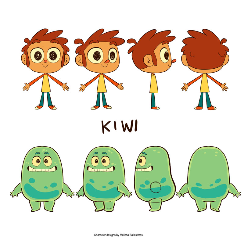 Kiwi — Referencia de Personajes, character design by Melissa Ballesteros