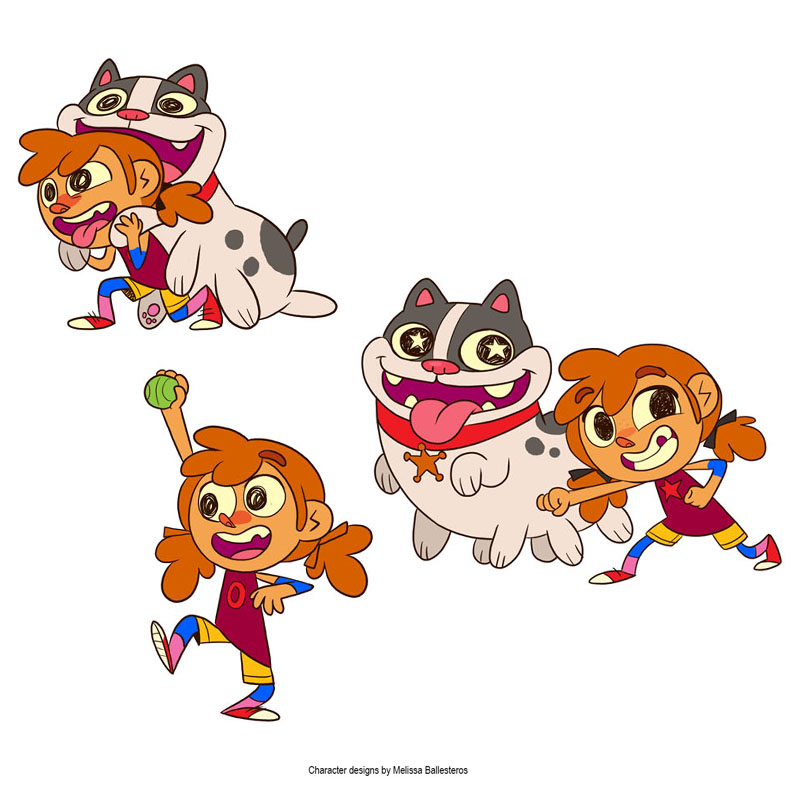 Niña y Gato Sheriff — Acción, character design by Melissa Ballesteros