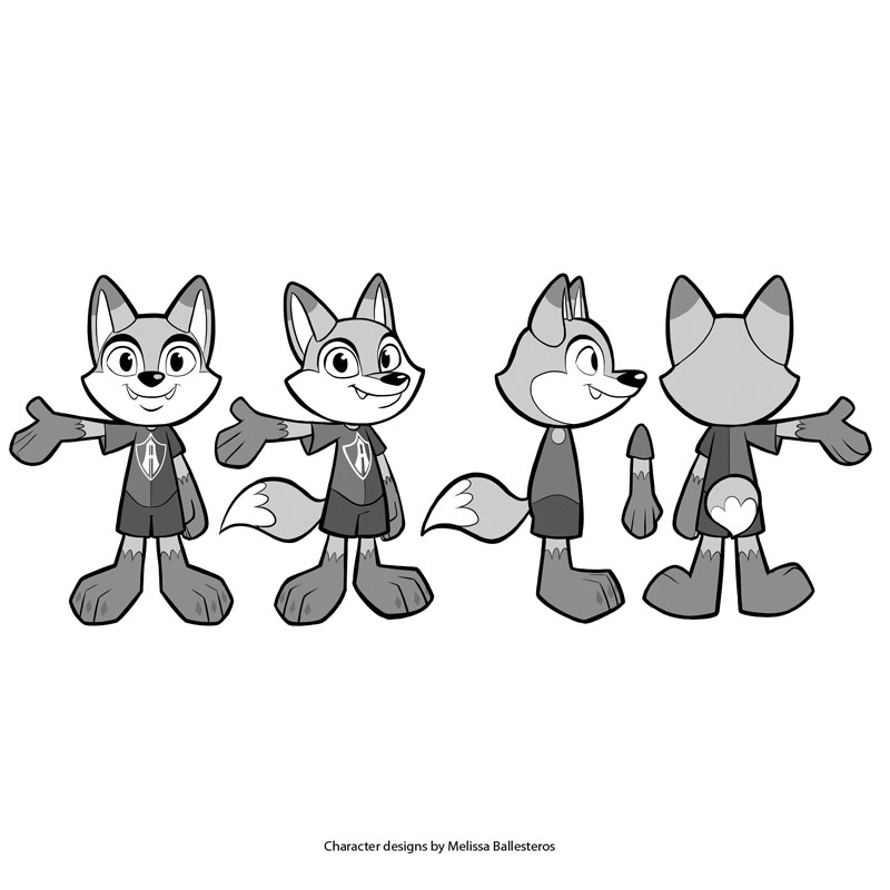 Zorro Atlas — Referencia en Gris, character design by Melissa Ballesteros