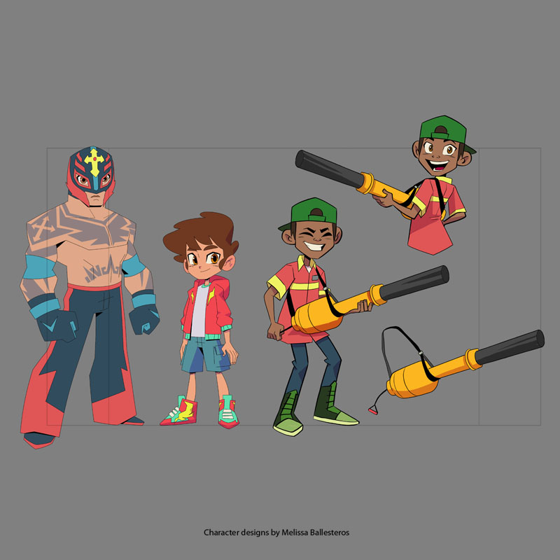 Elenco con Personaje con Soplador — Color, character design by Melissa Ballesteros