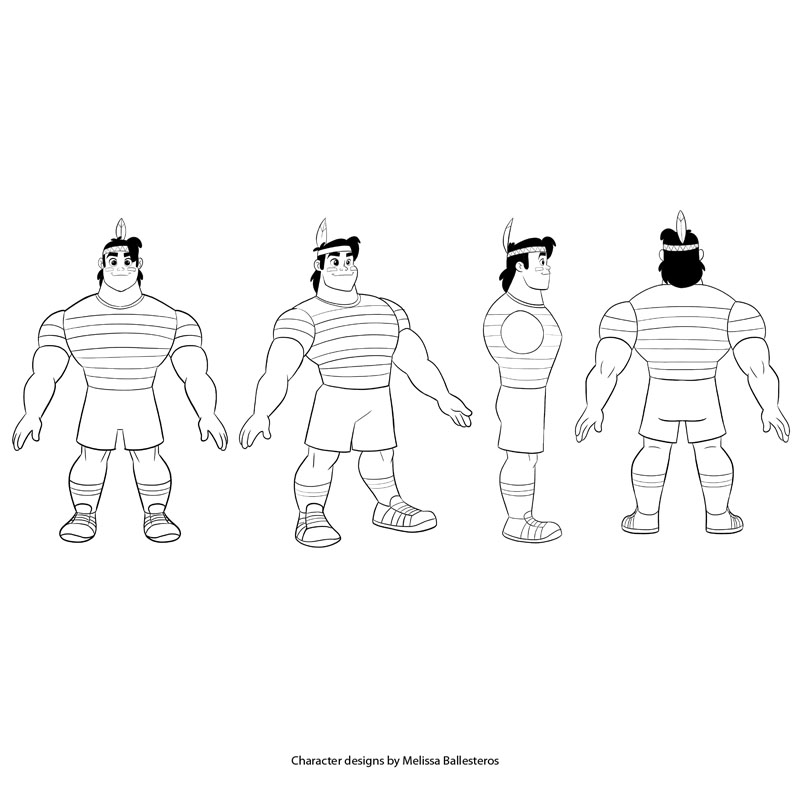 Mascota Santos Adulto — Referencia de Giro, character design by Melissa Ballesteros