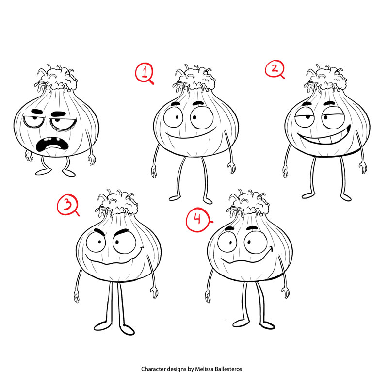 Cebolla — Variantes de Diseño, character design by Melissa Ballesteros