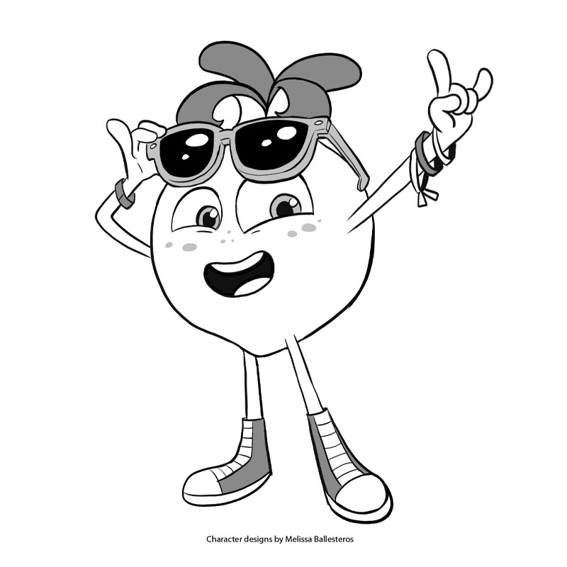 Limón con Lentes — Boceto, character design by Melissa Ballesteros