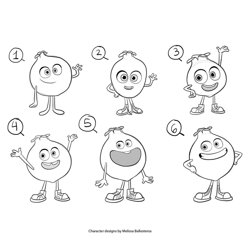 Limón — Variantes de Diseño, character design by Melissa Ballesteros