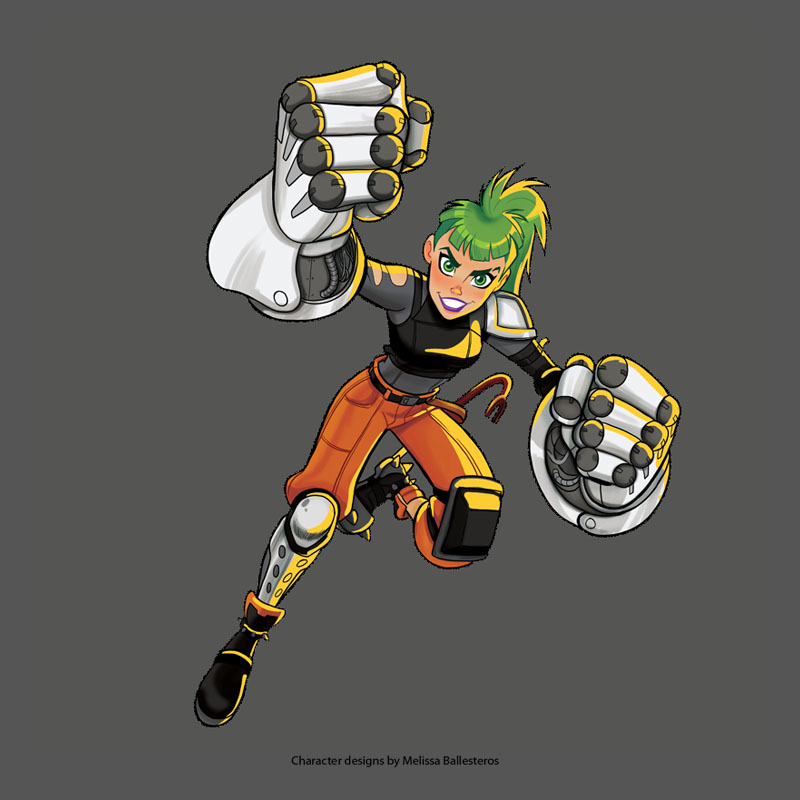 Cyborg Luchadora — Boceto con Color