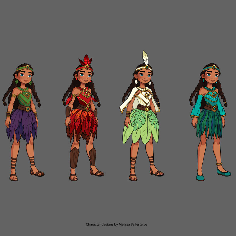 Princesa Indígena — Variantes de Vestuario