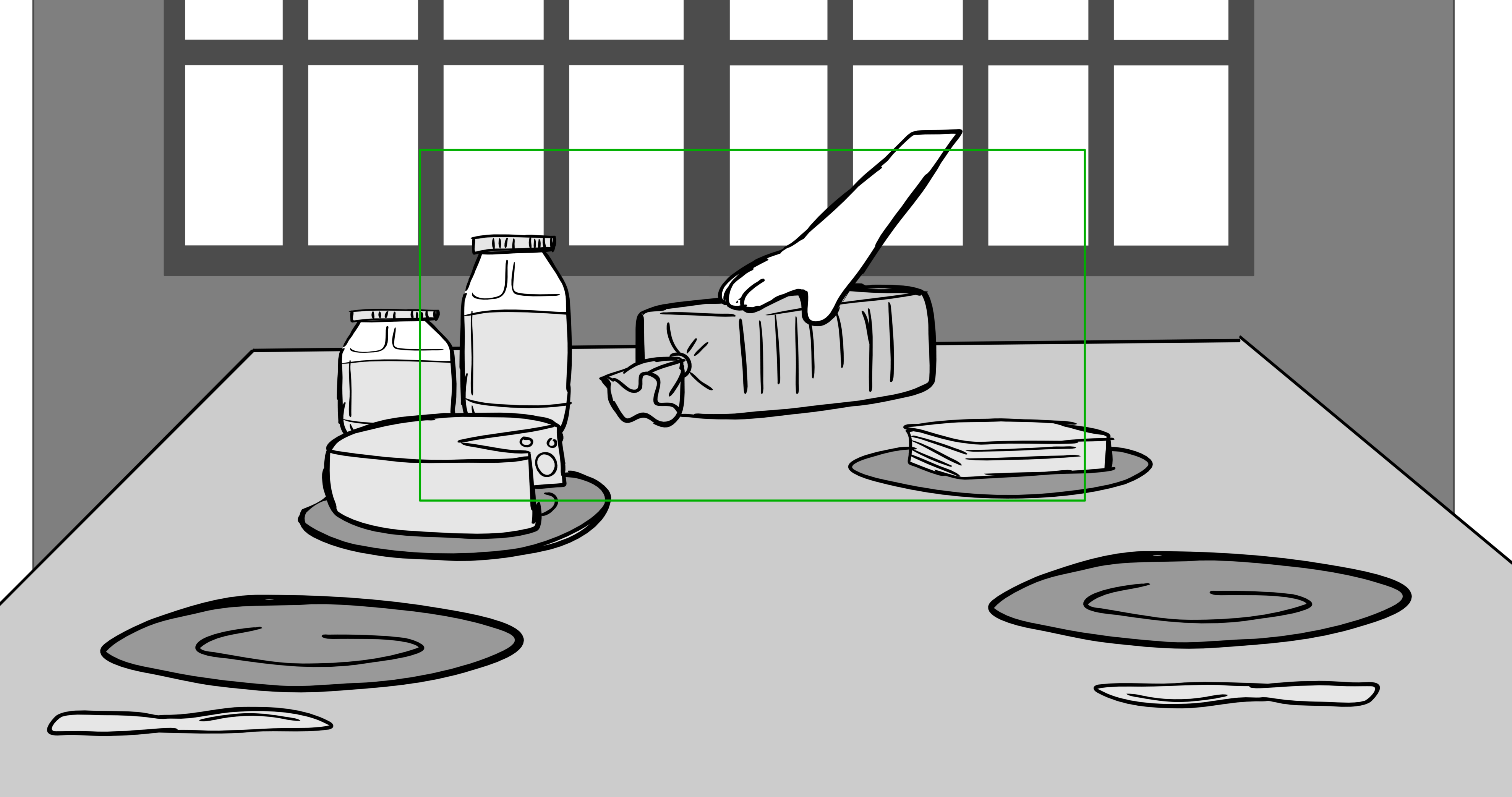 Bimbo — Escena 1, panel 3, storyboard by Melissa Ballesteros