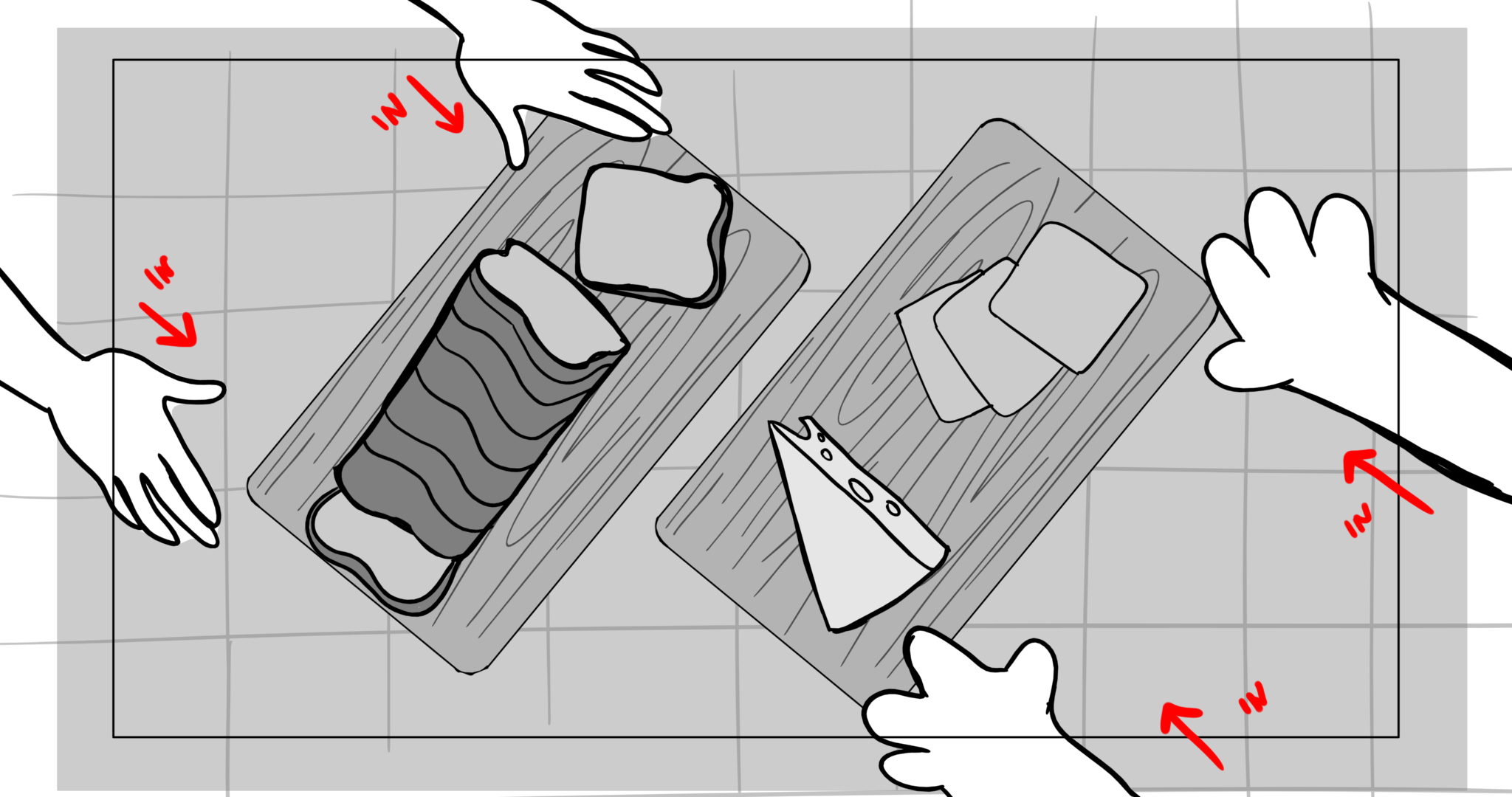 Bimbo — Escena 2, panel 2, storyboard by Melissa Ballesteros