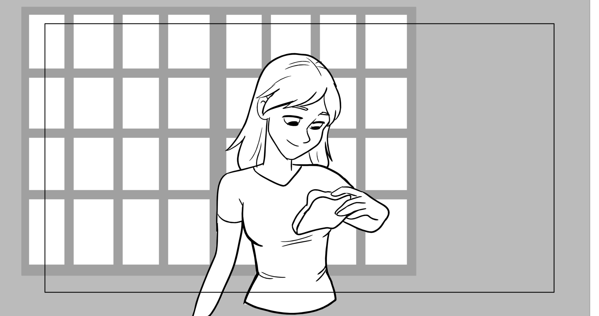 Bimbo — Escena 3, panel 1, storyboard by Melissa Ballesteros