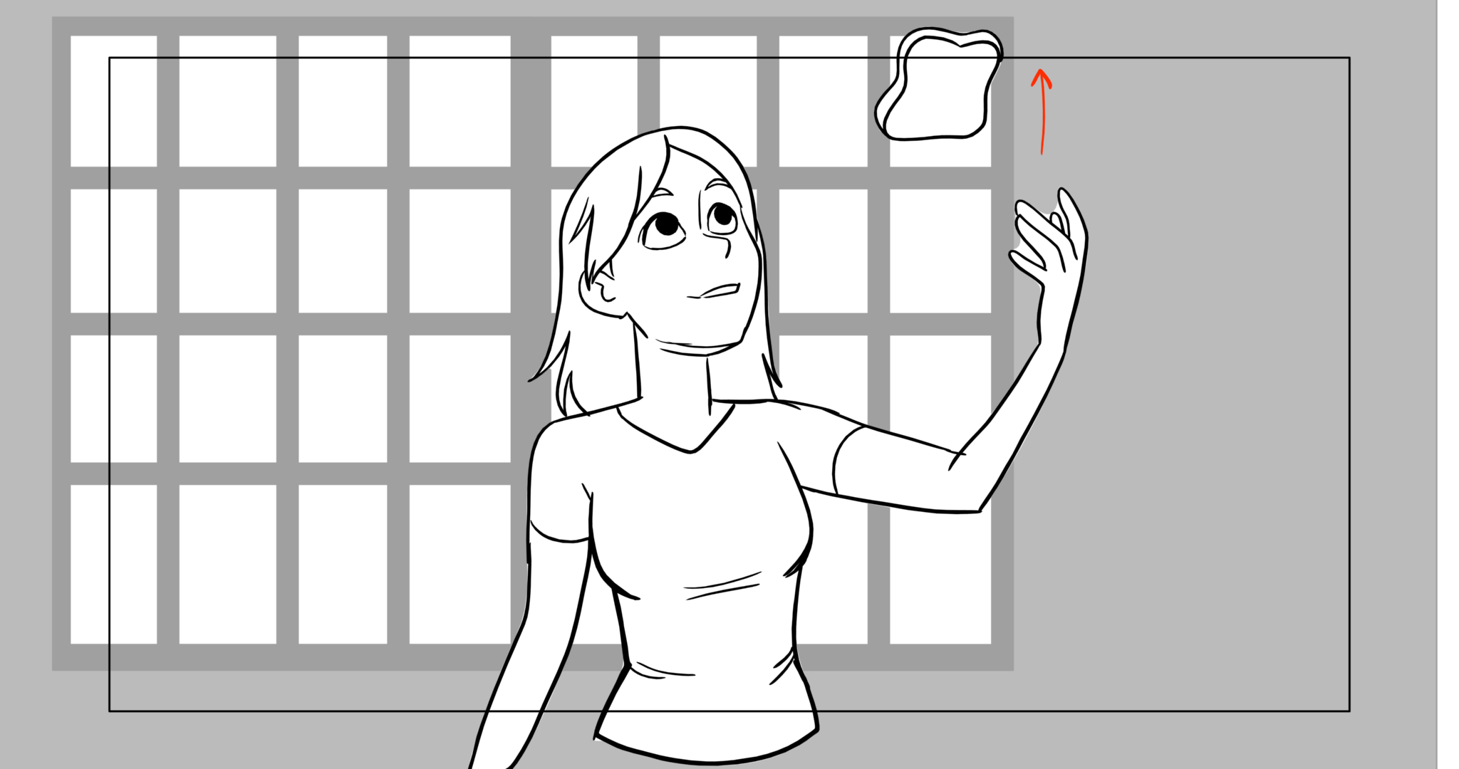 Bimbo — Escena 3, panel 2, storyboard by Melissa Ballesteros