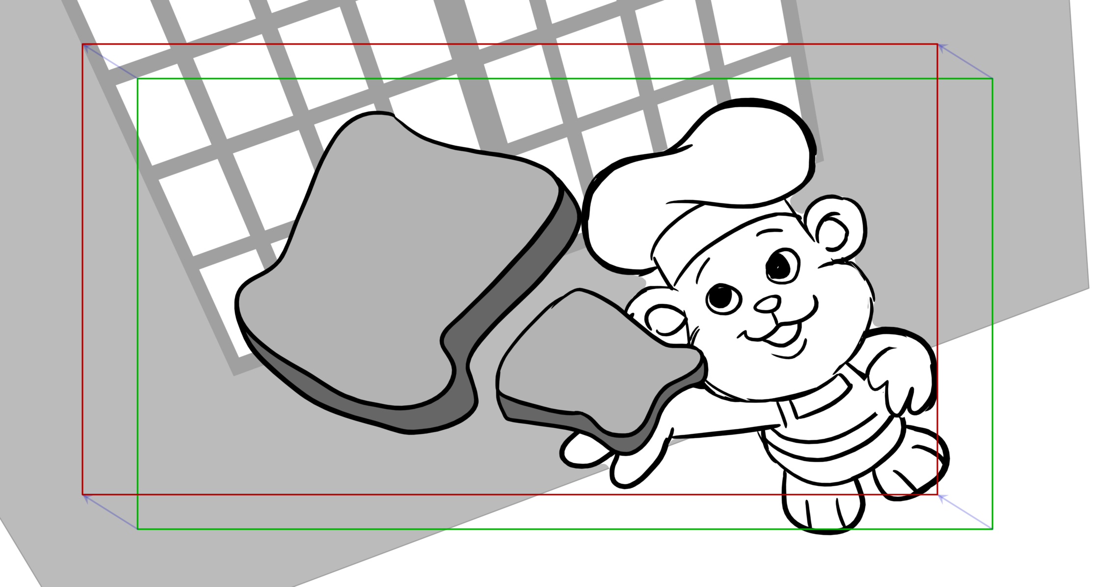 Bimbo — Escena 4, panel 2, storyboard by Melissa Ballesteros