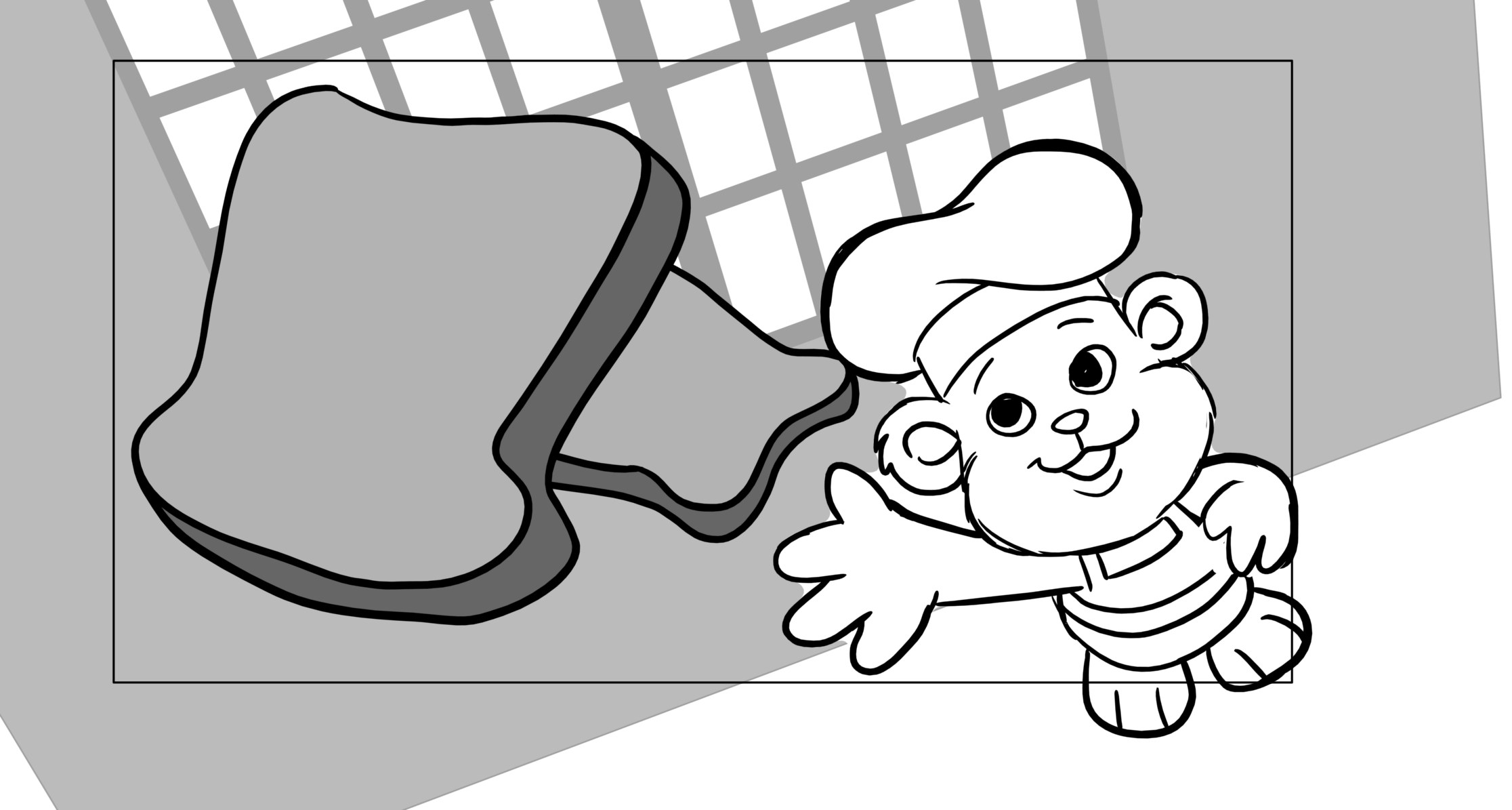 Bimbo — Escena 4, panel 4, storyboard by Melissa Ballesteros