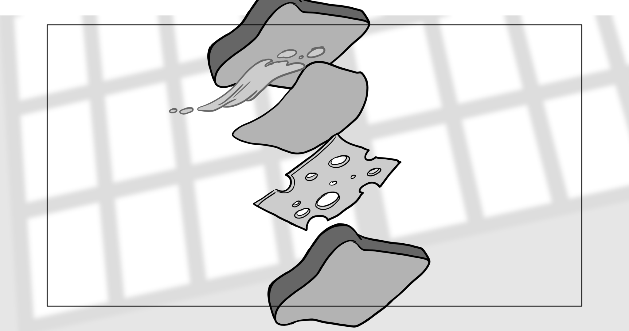 Bimbo — Escena 5, panel 1, storyboard by Melissa Ballesteros