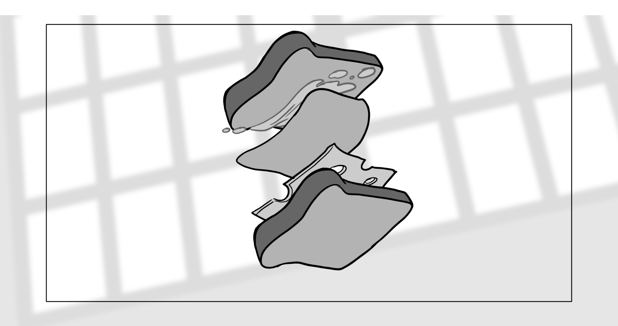 Bimbo — Escena 5, panel 3, storyboard by Melissa Ballesteros