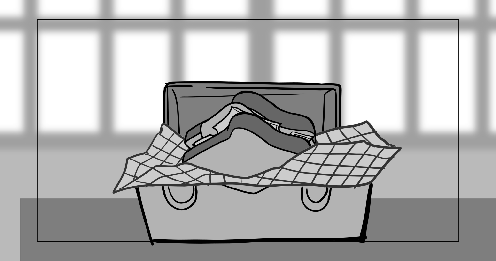Bimbo — Escena 7, panel 2, storyboard by Melissa Ballesteros