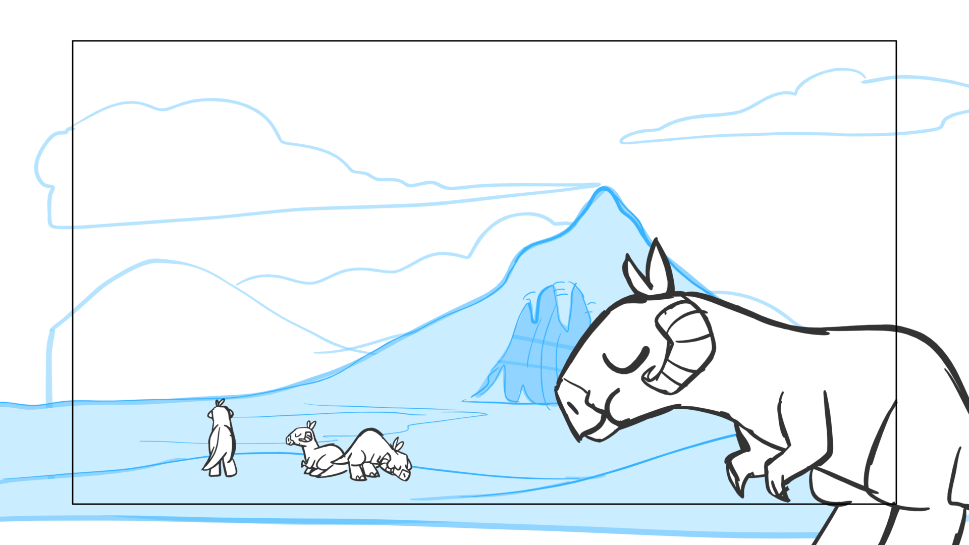 Tauntaun — Escena 01, panel 01, storyboard by Melissa Ballesteros