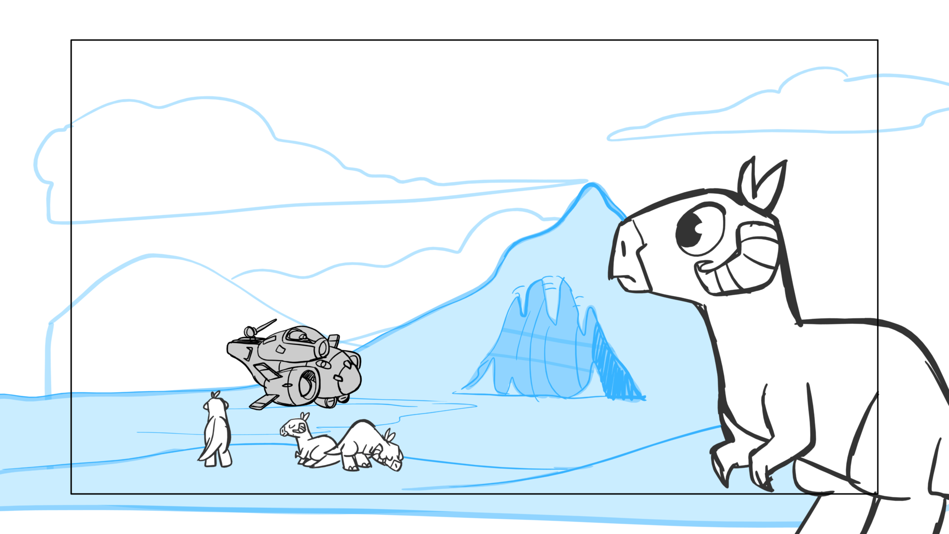 Tauntaun — Escena 01, panel 05, storyboard by Melissa Ballesteros