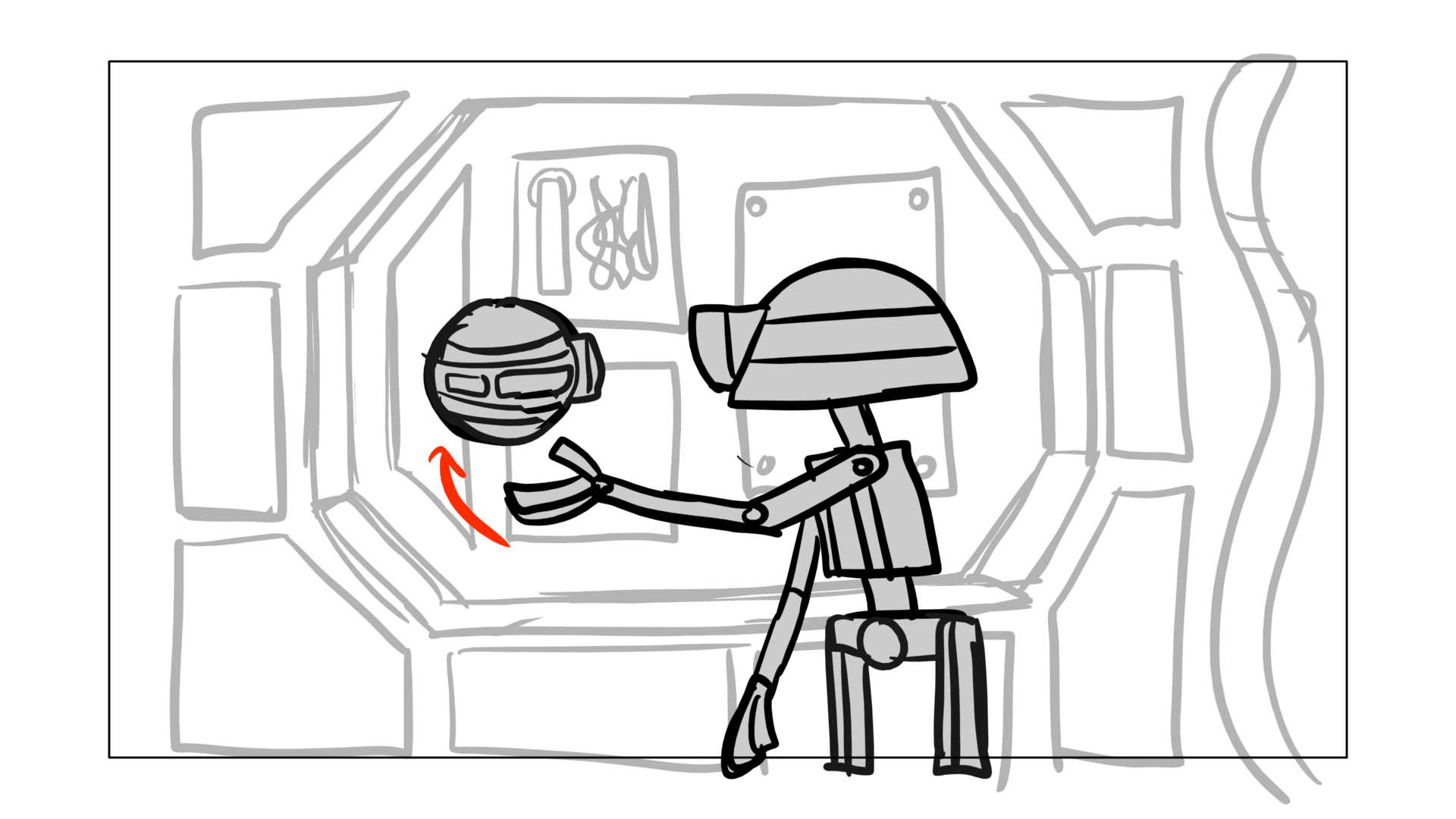 Tauntaun — Escena 02, panel 02, storyboard by Melissa Ballesteros