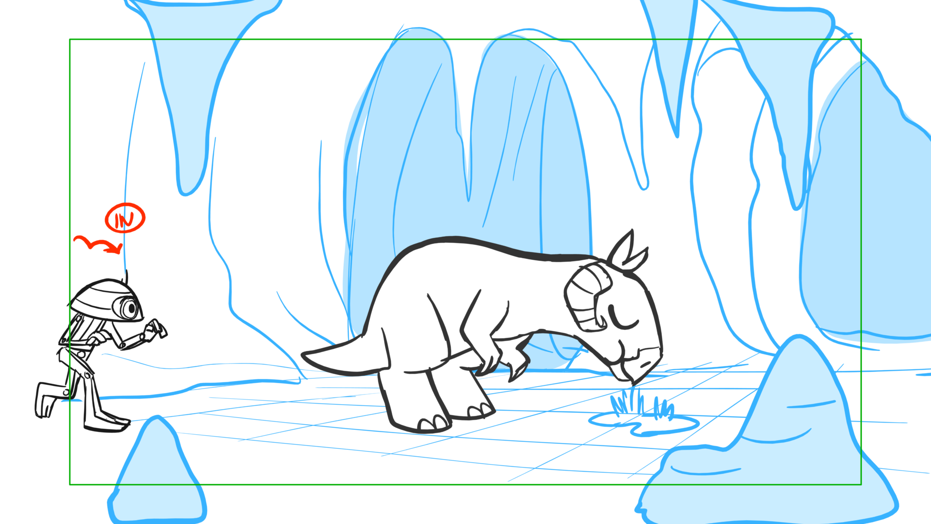 Tauntaun — Escena 04, panel 02, storyboard by Melissa Ballesteros