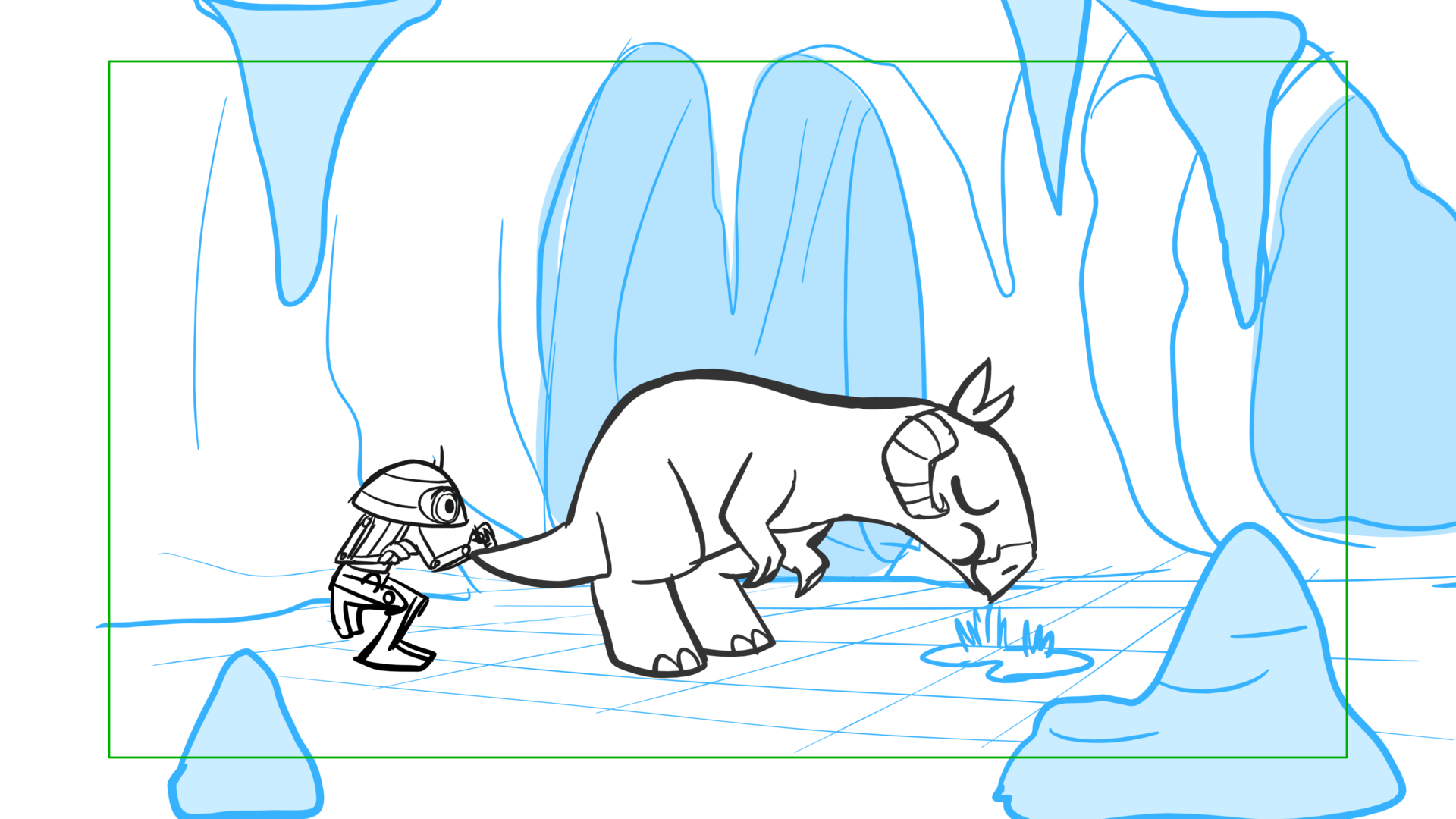 Tauntaun — Escena 04, panel 05, storyboard by Melissa Ballesteros