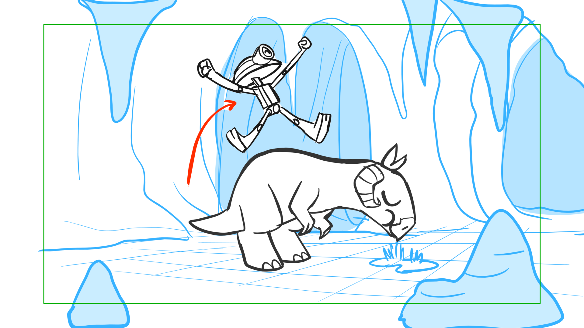 Tauntaun — Escena 04, panel 08, storyboard by Melissa Ballesteros