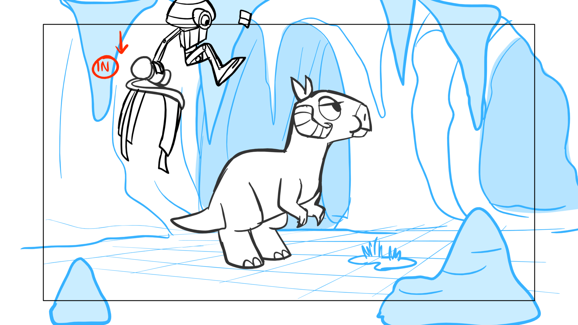 Tauntaun — Escena 05, panel 03, storyboard by Melissa Ballesteros
