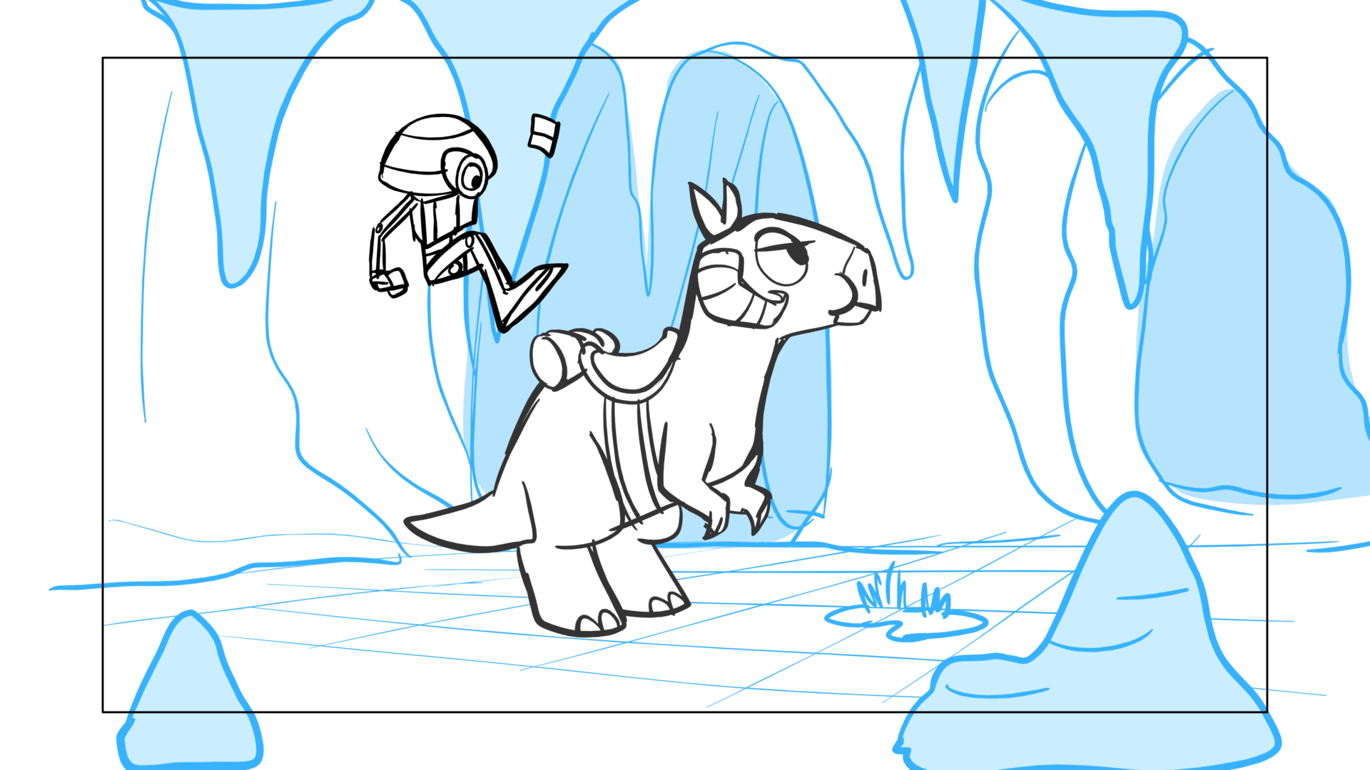 Tauntaun — Escena 05, panel 07, storyboard by Melissa Ballesteros
