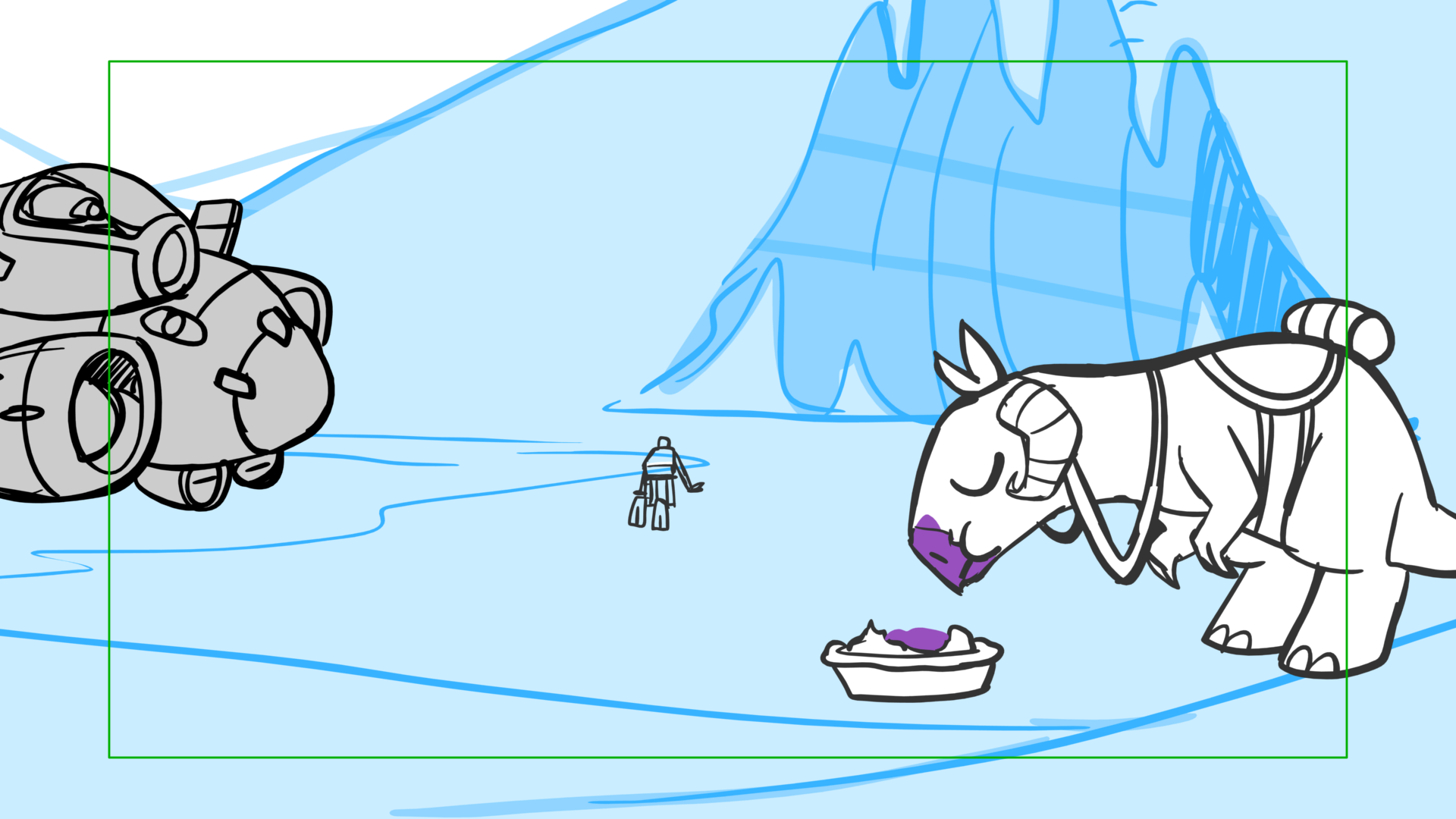 Tauntaun — Escena 23, panel 05, storyboard by Melissa Ballesteros