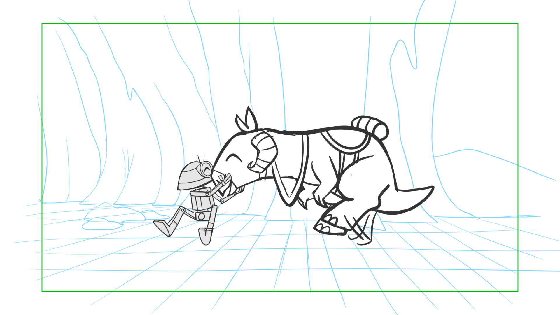Tauntaun — Escena 26, panel 01, storyboard by Melissa Ballesteros