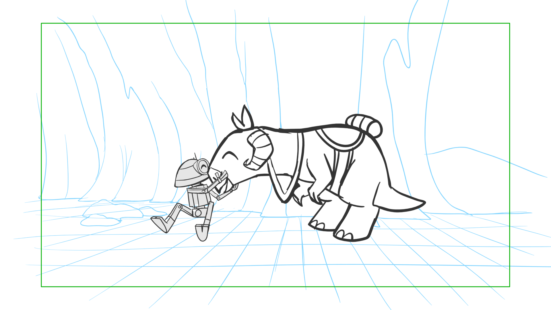 Tauntaun — Escena 26, panel 03, storyboard by Melissa Ballesteros