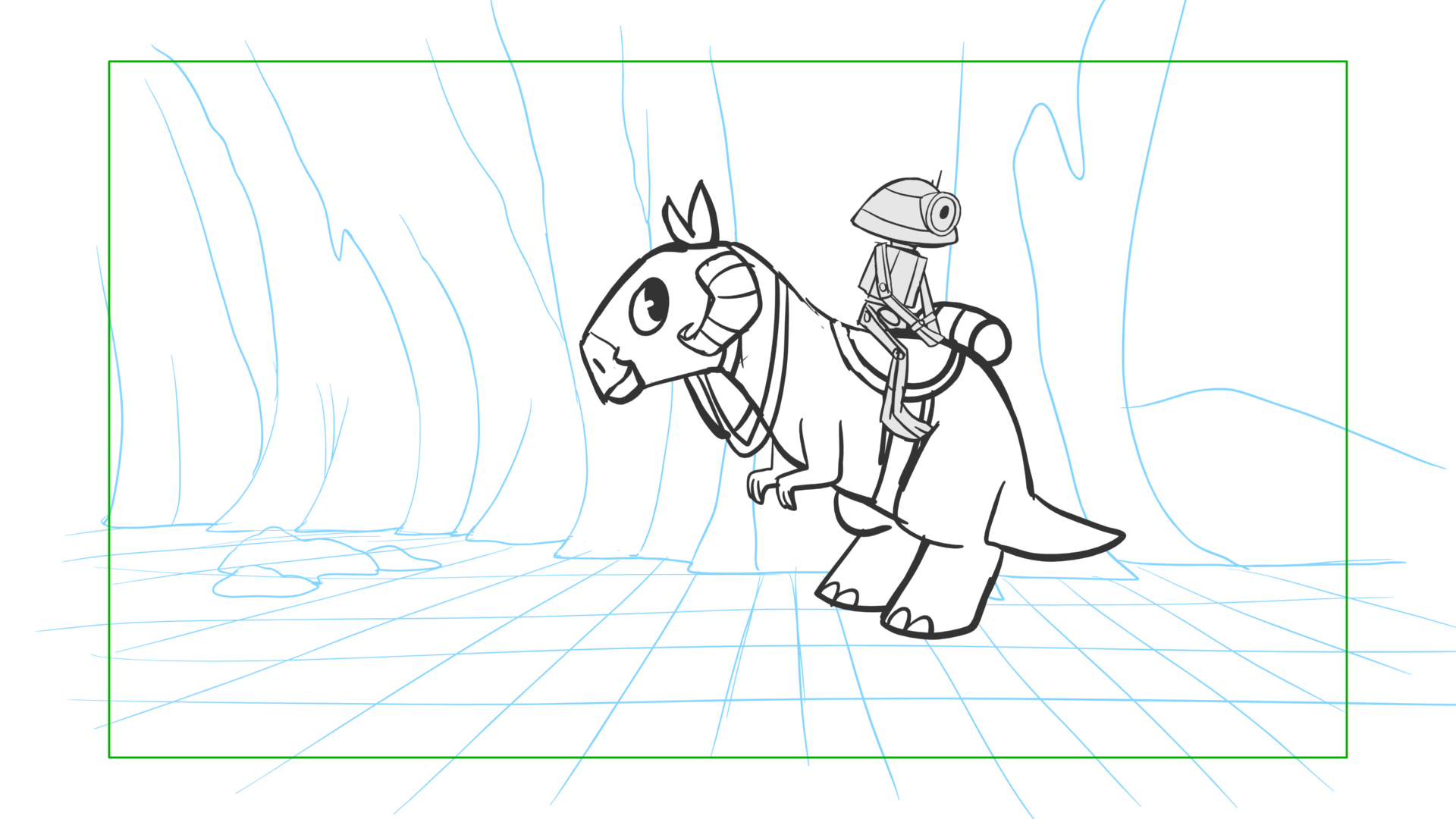 Tauntaun — Escena 26, panel 08, storyboard by Melissa Ballesteros
