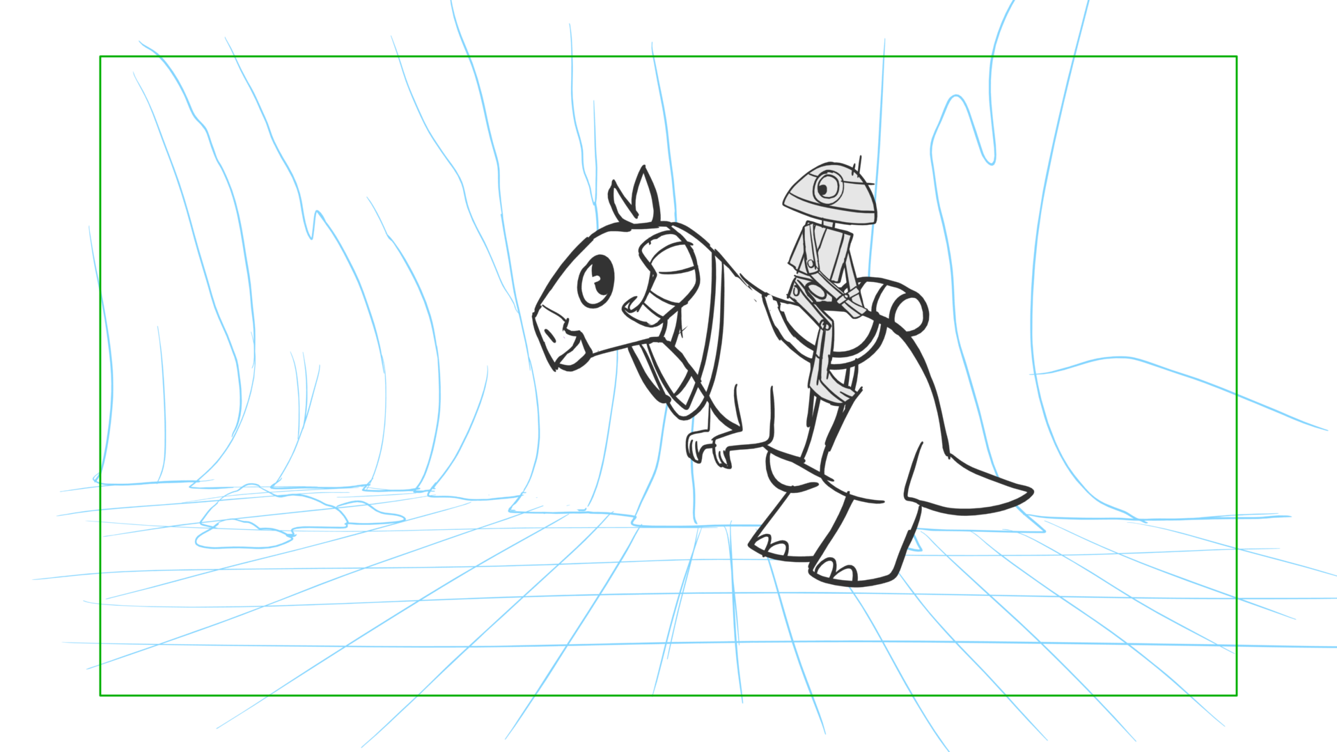 Tauntaun — Escena 26, panel 09, storyboard by Melissa Ballesteros