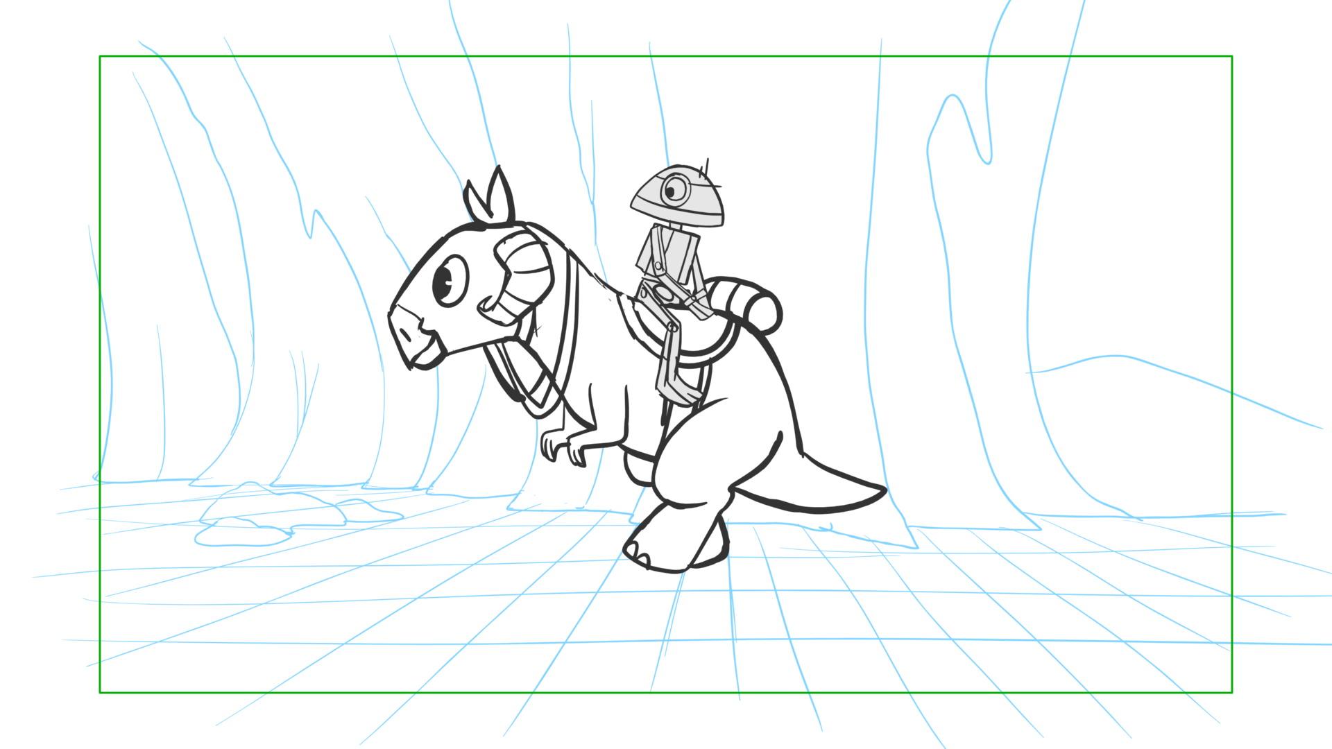 Tauntaun — Escena 26, panel 10, storyboard by Melissa Ballesteros