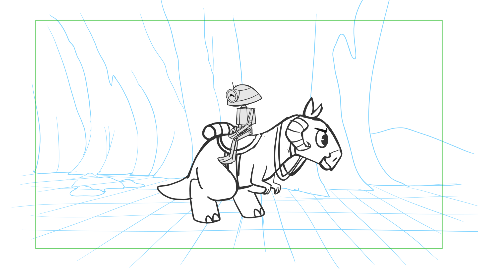 Tauntaun — Escena 26, panel 14, storyboard by Melissa Ballesteros