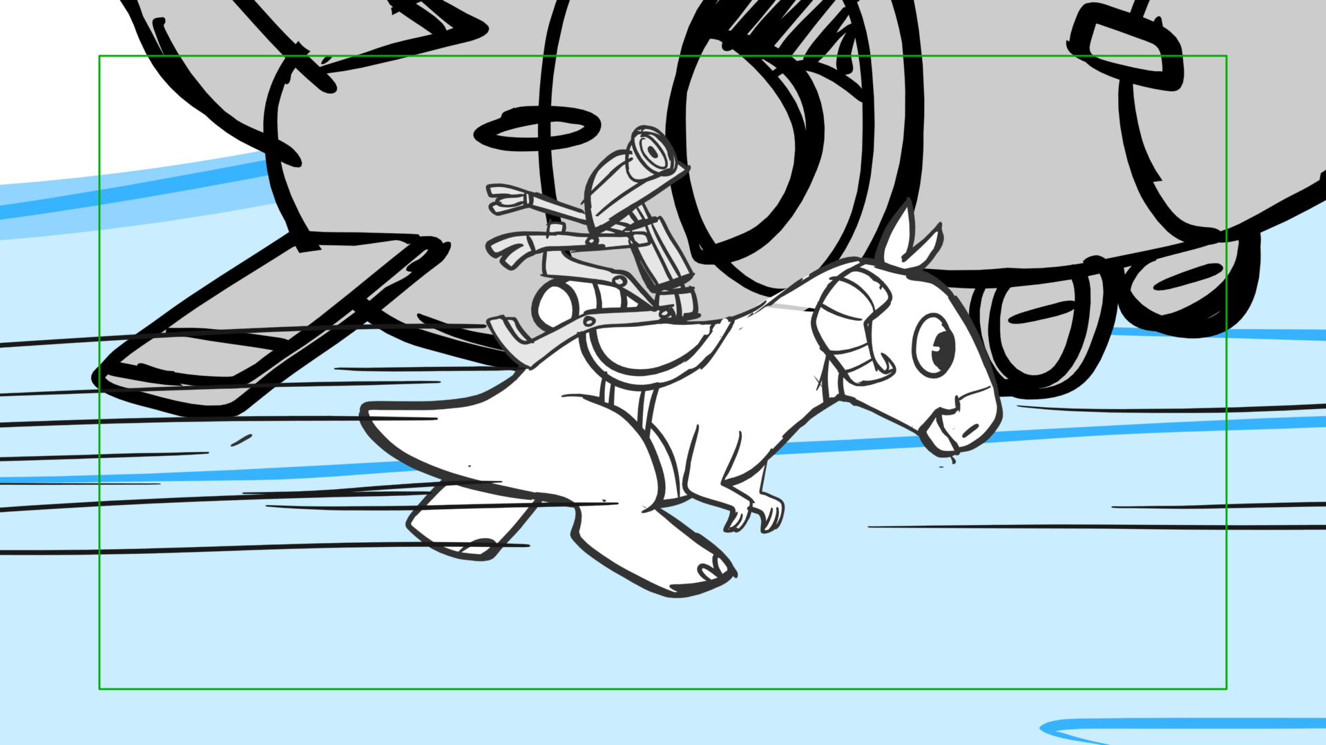 Tauntaun — Escena 28, panel 01, storyboard by Melissa Ballesteros