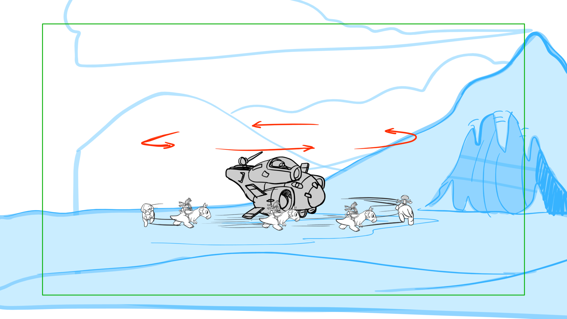 Tauntaun — Escena 28, panel 07, storyboard by Melissa Ballesteros